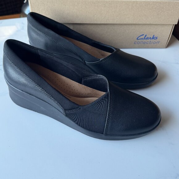 NWT Leather Clarks Suttyn Walk Wedge Slip-On - 10M - Picture 10 of 14